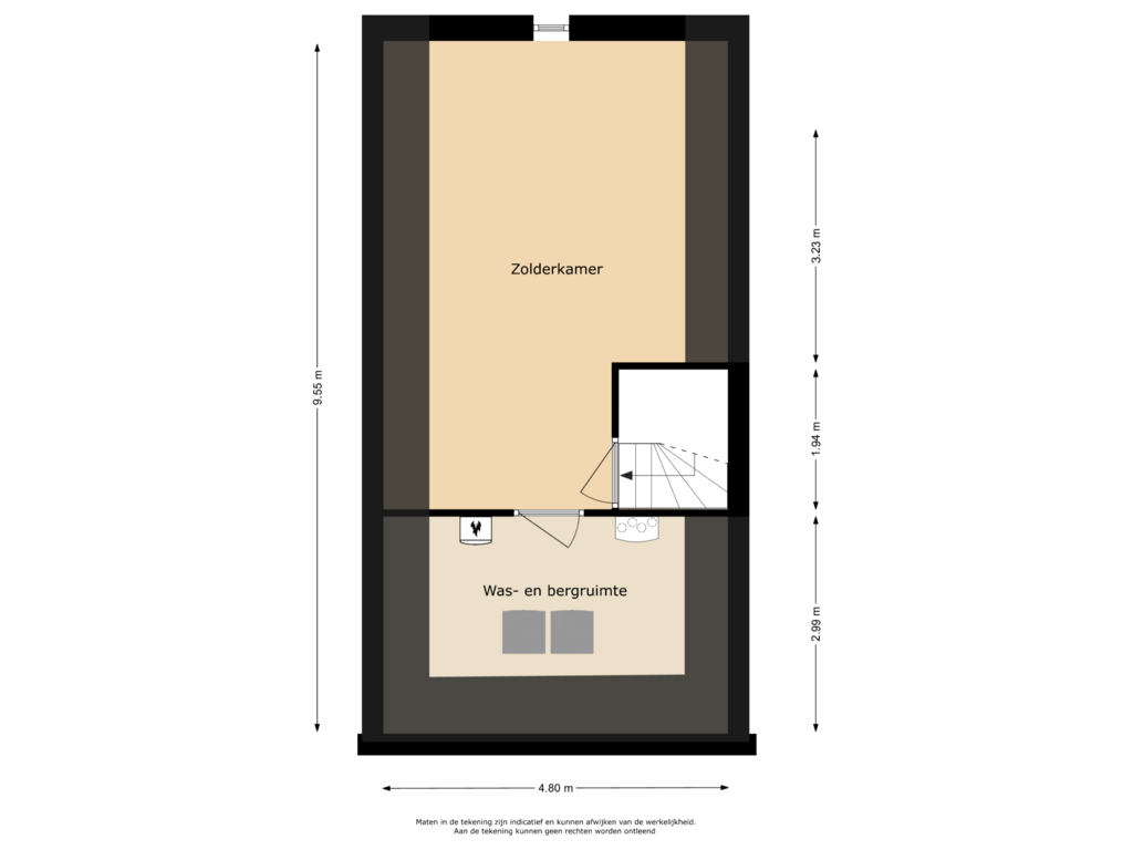 View floorplan of Tweede verdieping of Slijkstraat 53