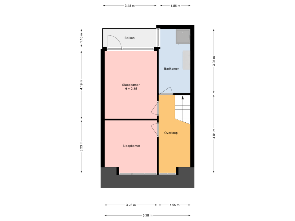 View floorplan of tweede etage of Sweelinckstraat 126