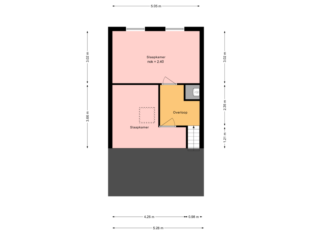 View floorplan of derde etage of Sweelinckstraat 126