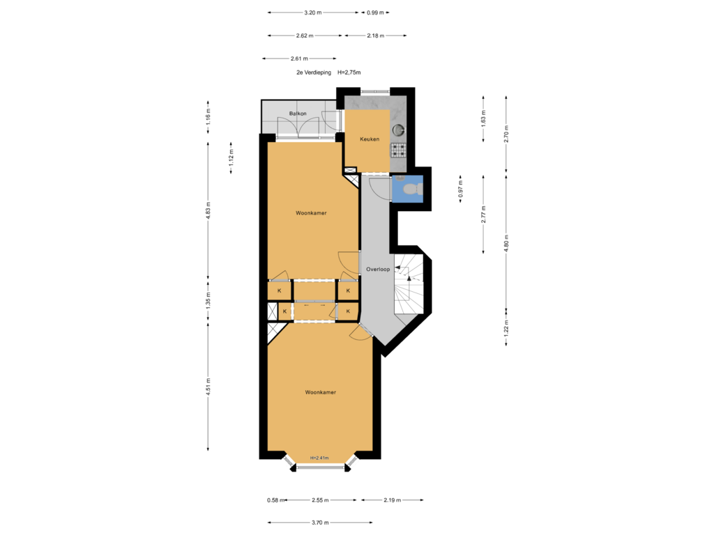 View floorplan of 2e Verdieping of Lijsterbeslaan 115