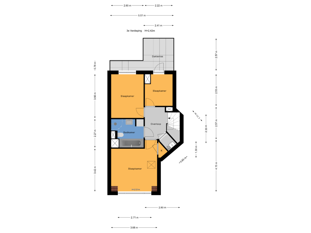 View floorplan of 3e Verdieping of Lijsterbeslaan 115