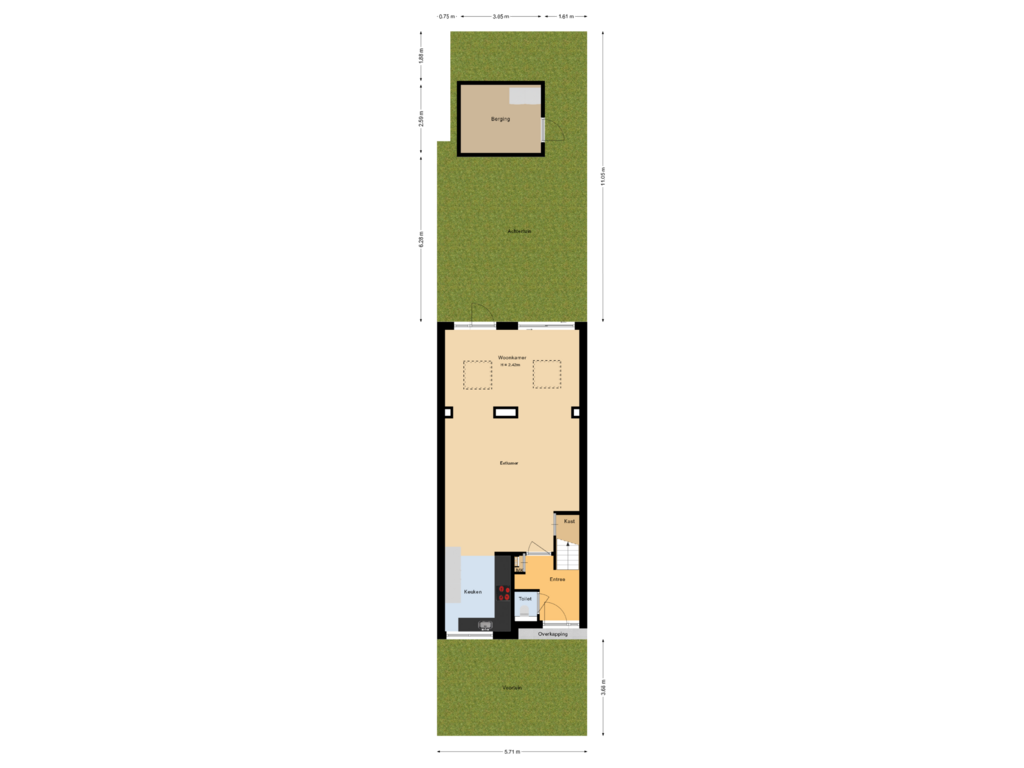 View floorplan of Situatie of Boeieraak 62