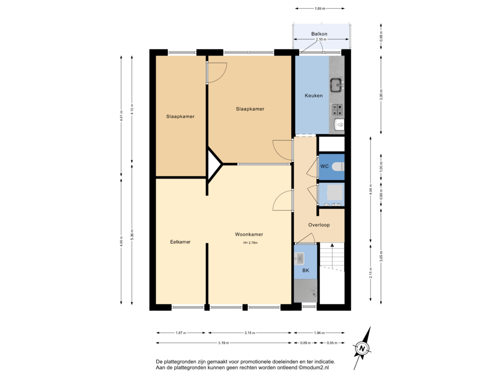 View floorplan of 2e Verdieping of Jasmijnstraat 149