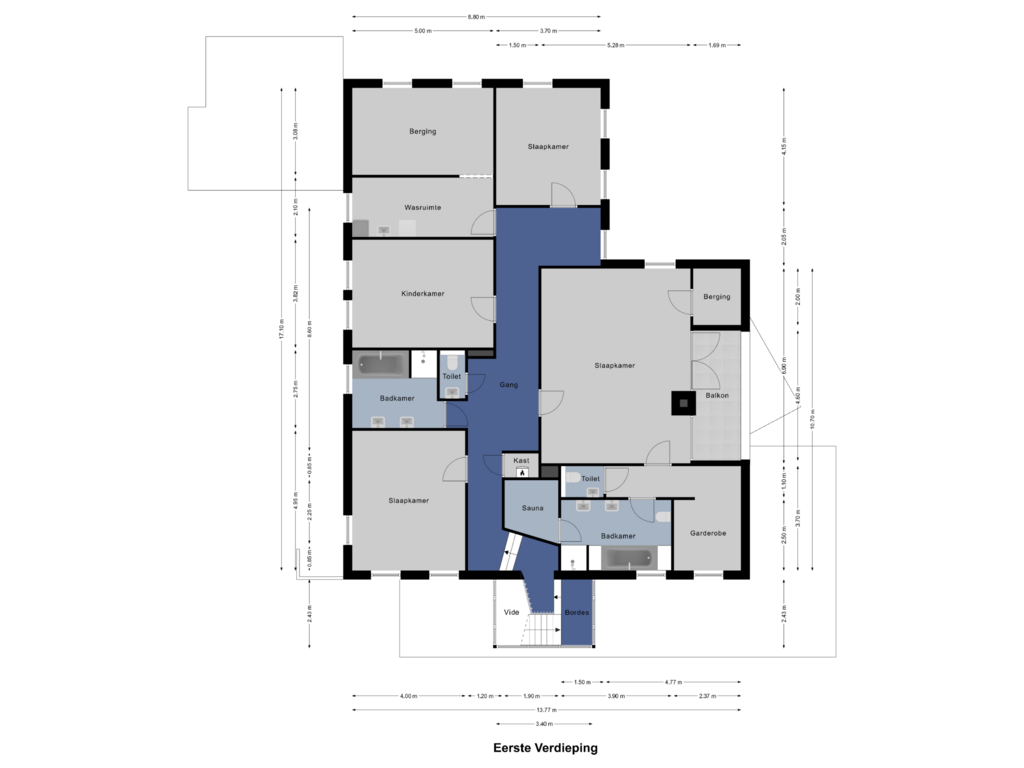 Bekijk plattegrond van Eerste Verdieping van Arnold P. Nosseklaan 9