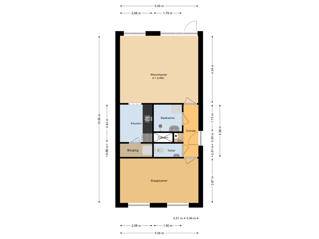 Bekijk plattegrond van Appartement van Boterstraat 14