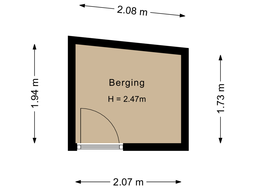 Bekijk plattegrond van Berging van Boterstraat 14