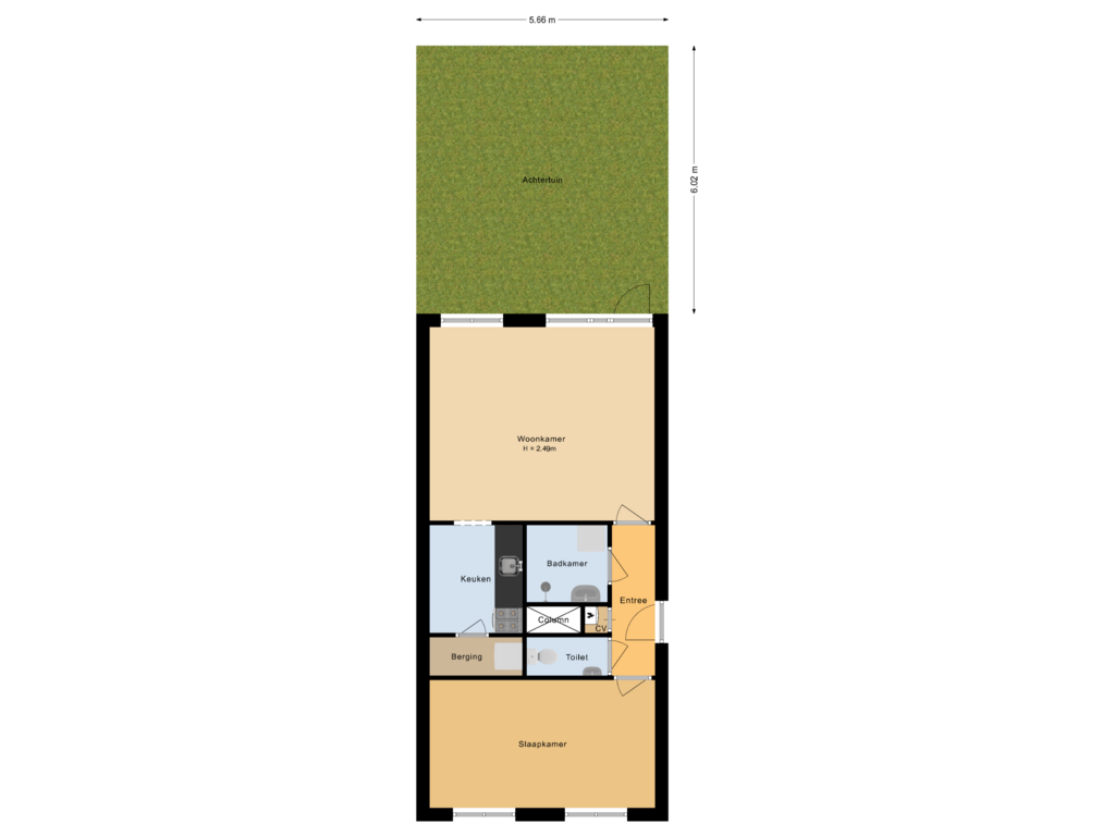 Bekijk plattegrond van Situatie van Boterstraat 14