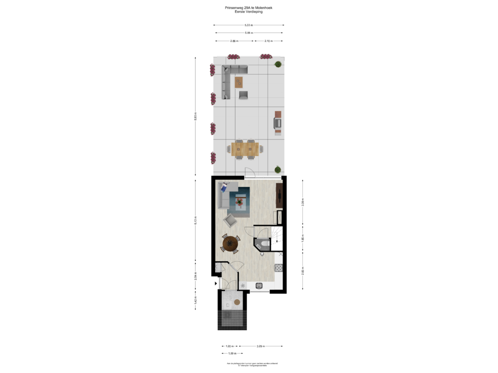 Bekijk plattegrond van Eerste Verdieping van Prinsenweg 29-A