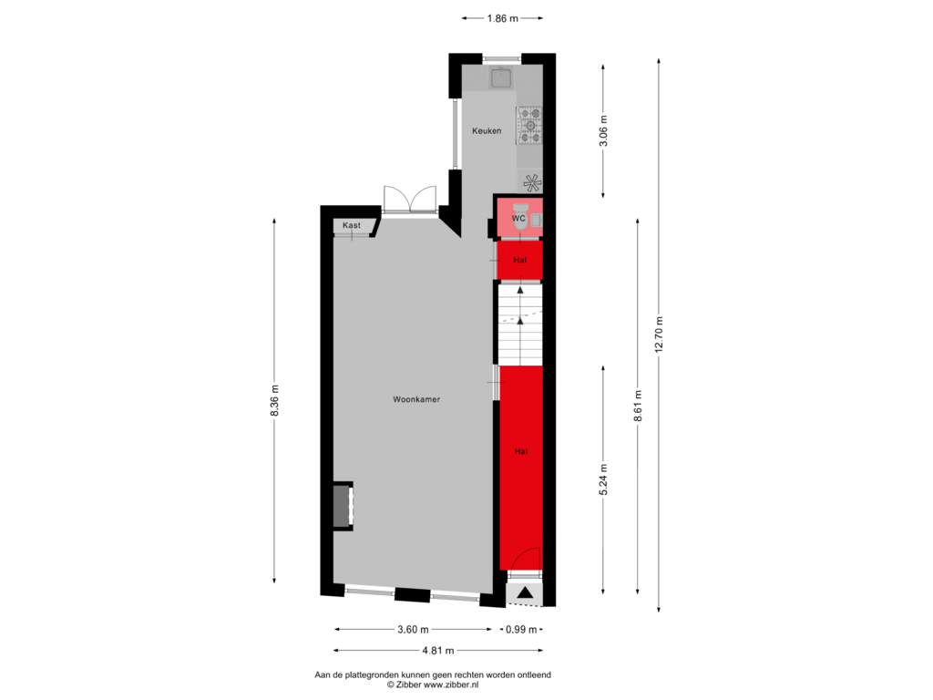 Bekijk plattegrond van Begane grond van Emmerikseweg 15