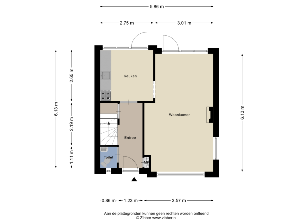 Bekijk plattegrond van Begane Grond van Laurens Alma Tademastraat 22