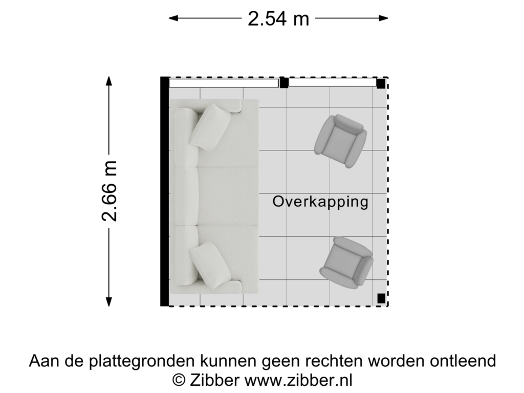 View floorplan of Overkapping of Majoor Landzaatweg 45