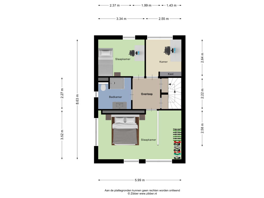 Bekijk plattegrond van Eerste verdieping van Elbeplantsoen 13