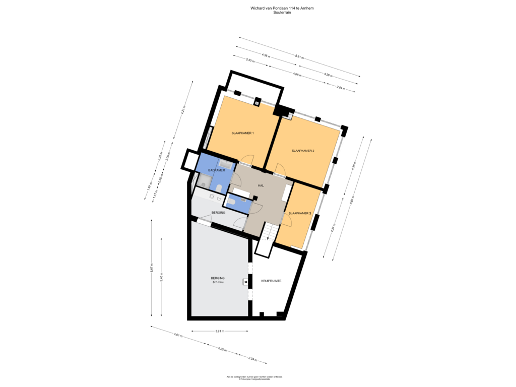 Bekijk plattegrond van Souterrain van Wichard van Pontlaan 114