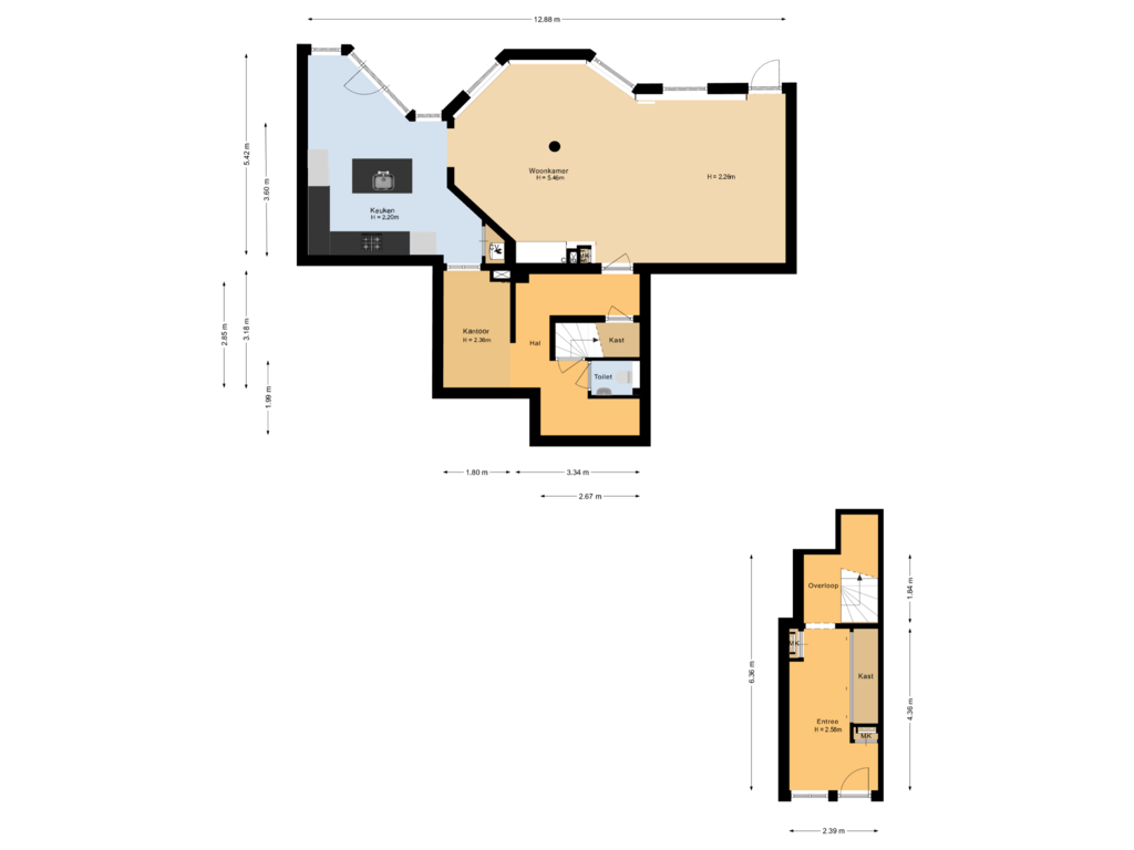 Bekijk plattegrond van Begane grond van Herenweg 225