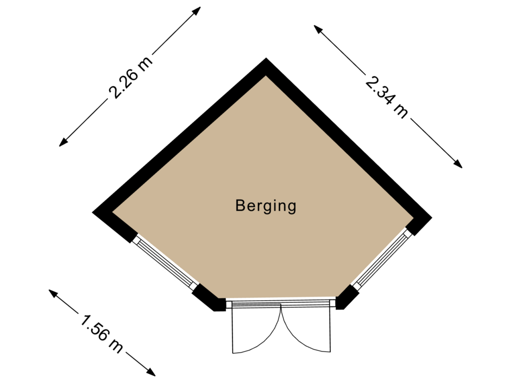 Bekijk plattegrond van Berging 2 van Herenweg 225