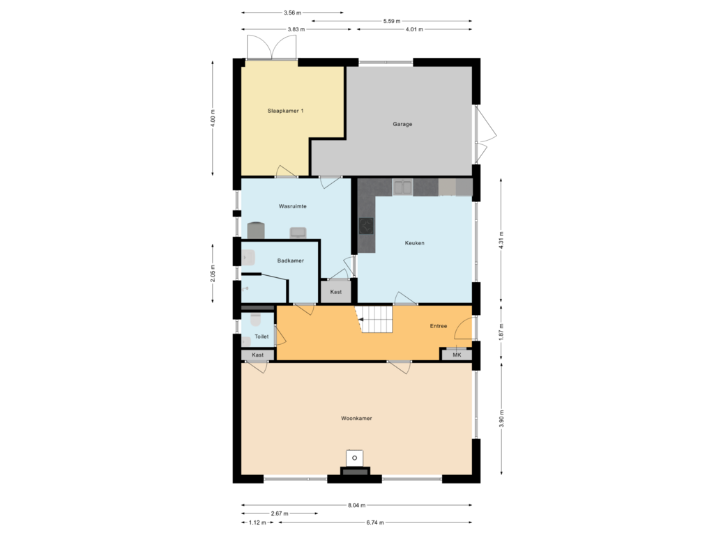 Bekijk plattegrond van Begane Grond van Dorpsstraat 292