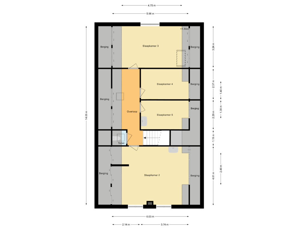 Bekijk plattegrond van Eerste Verdieping van Dorpsstraat 292