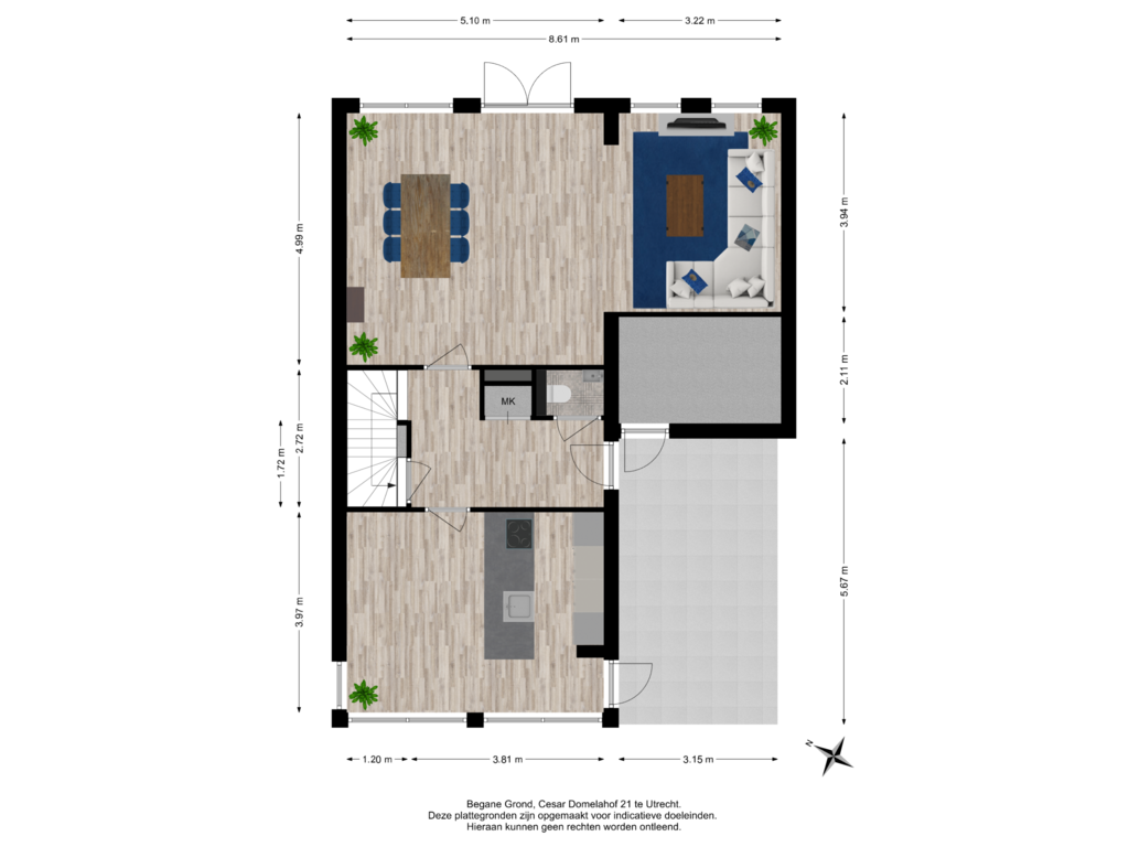 Bekijk plattegrond van Begane grond van César Domelahof 21