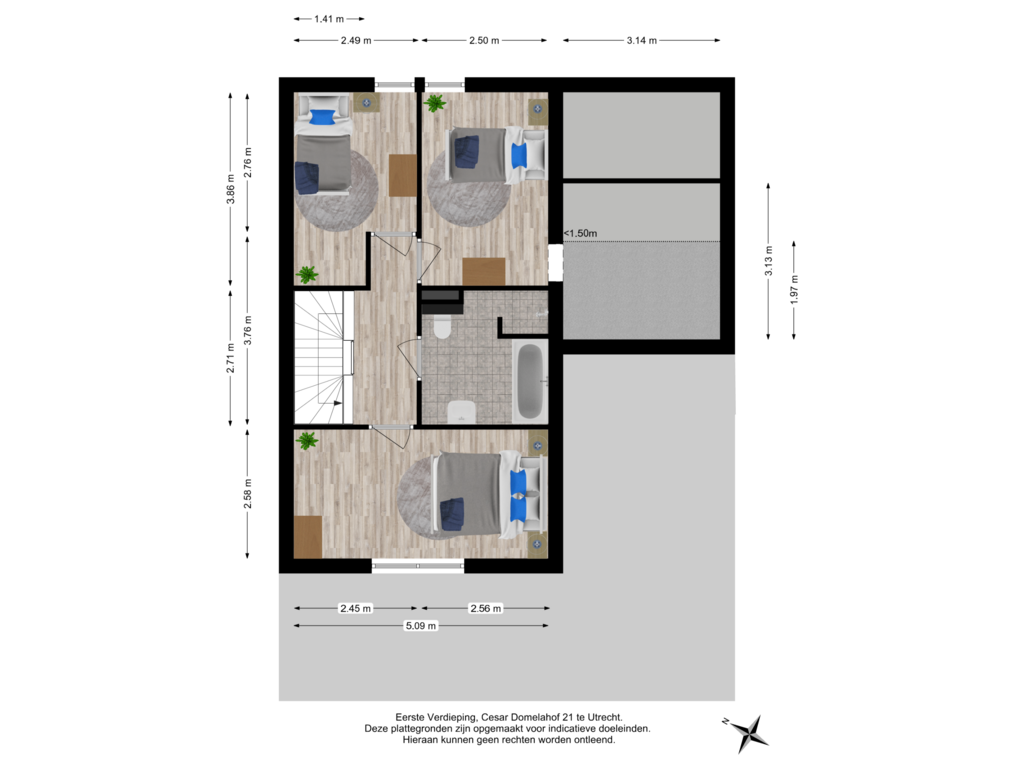 Bekijk plattegrond van Eerste verdieping van César Domelahof 21