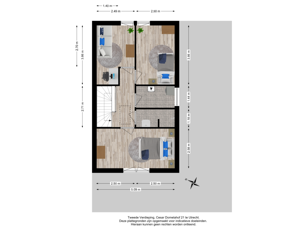 Bekijk plattegrond van Tweede verdieping van César Domelahof 21