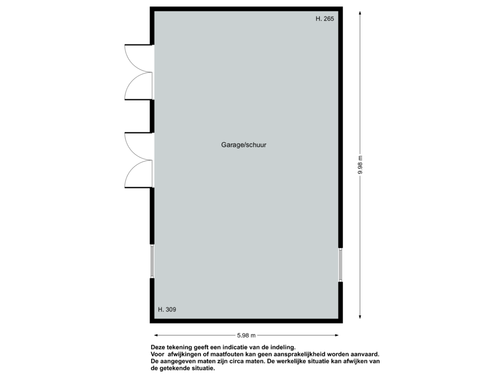 Bekijk plattegrond van Garage/schuur van Peperstraat 33