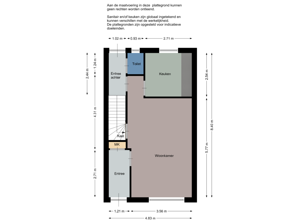 View floorplan of Begane grond of Koningin Julianastraat 25