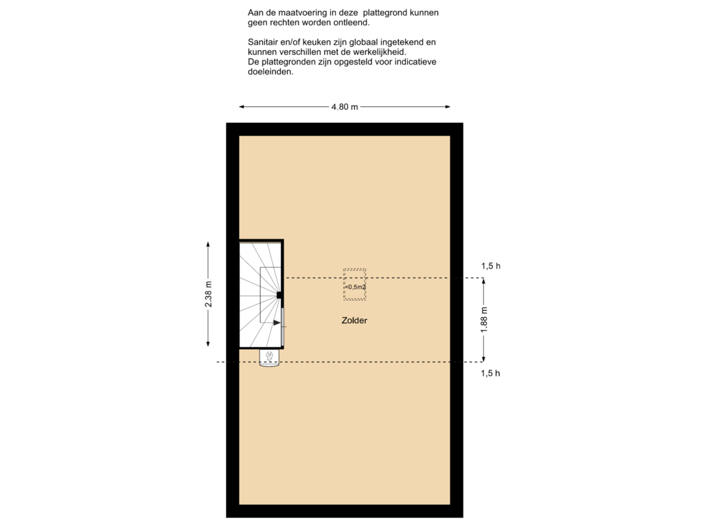 View floorplan of Tweede verdieping of Koningin Julianastraat 25