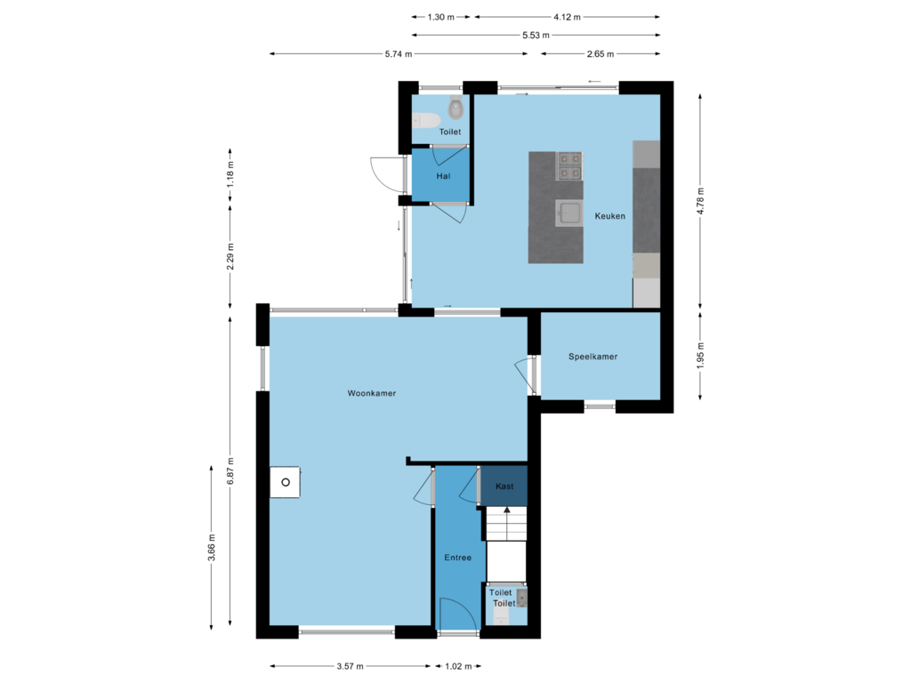 View floorplan of Begane grond of Sint Janstraat 28