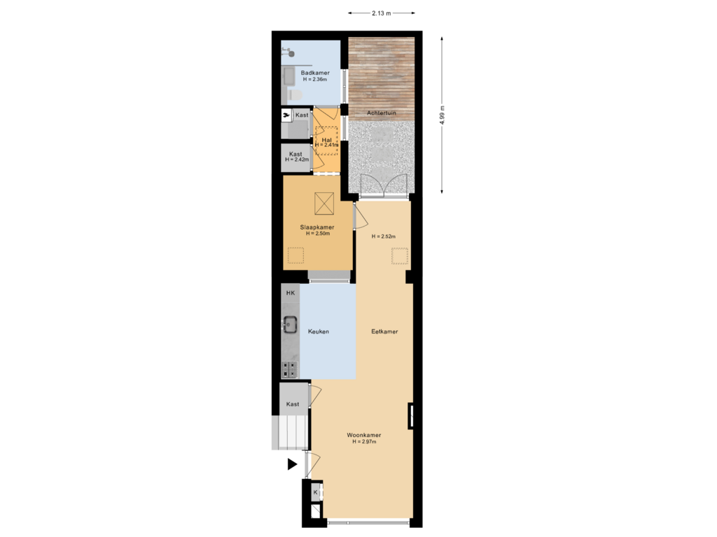 View floorplan of Situatie of Hopakker 61