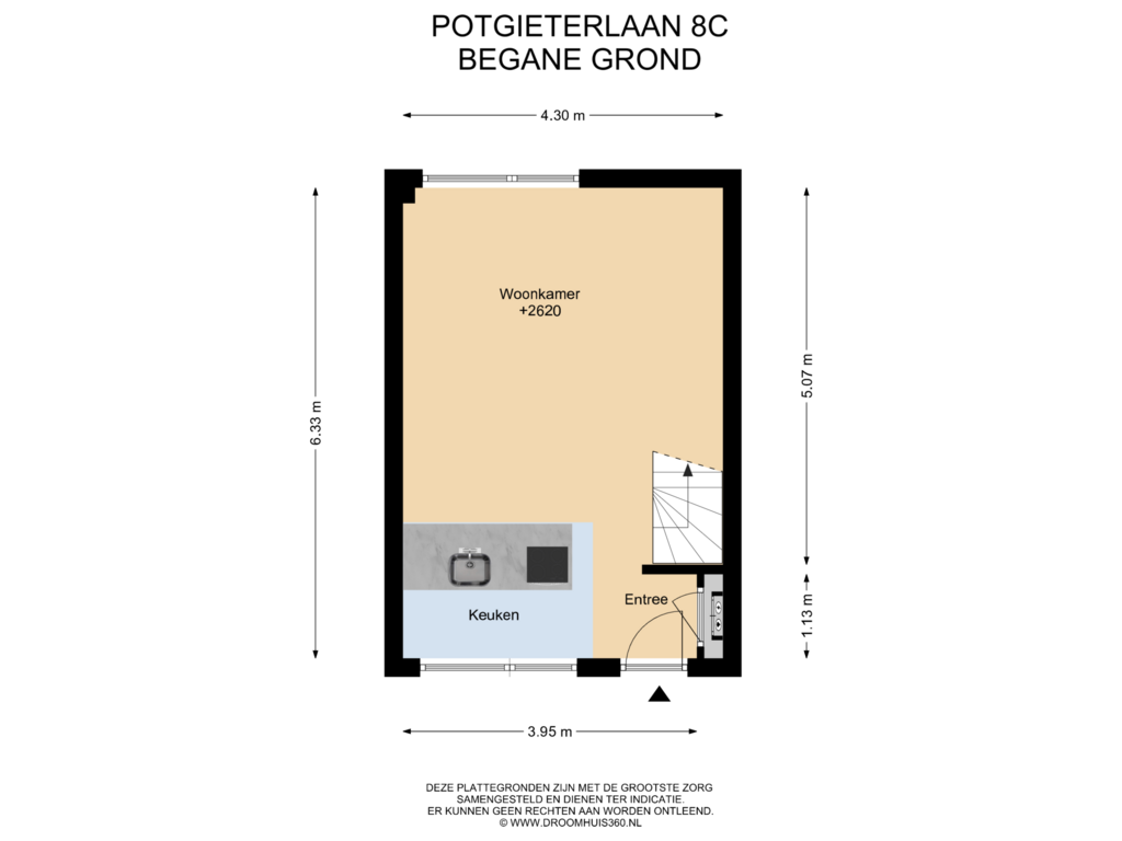 Bekijk plattegrond van Begane Grond van Potgieterlaan 8-C