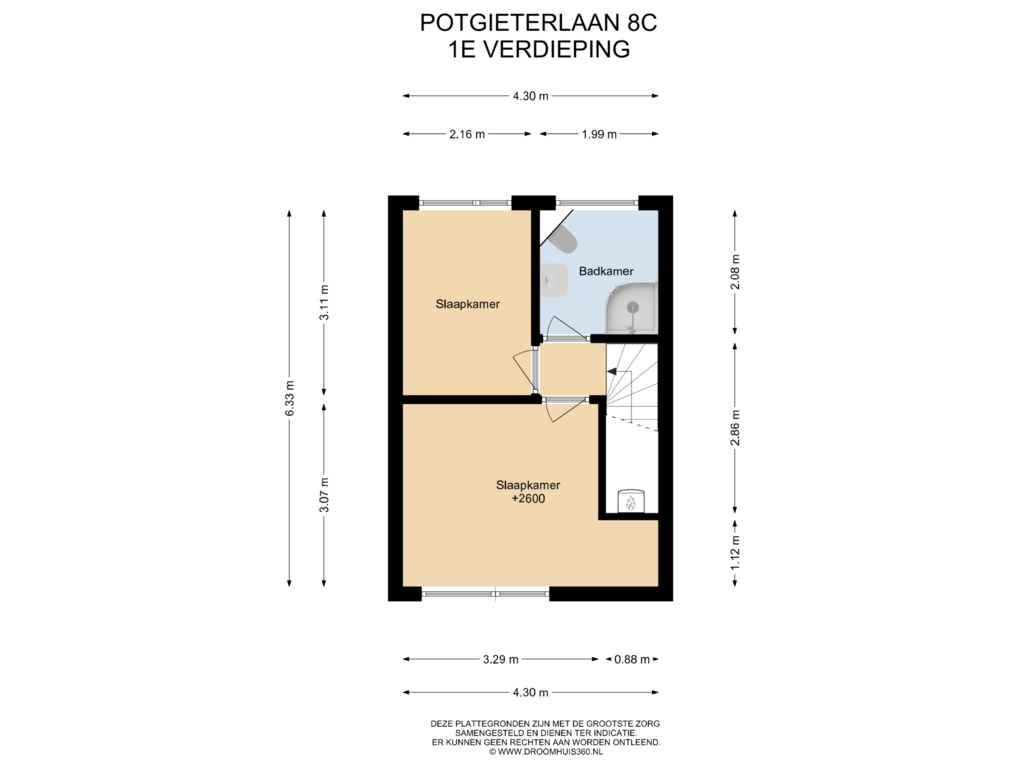 Bekijk plattegrond van 1E Verdieping van Potgieterlaan 8-C