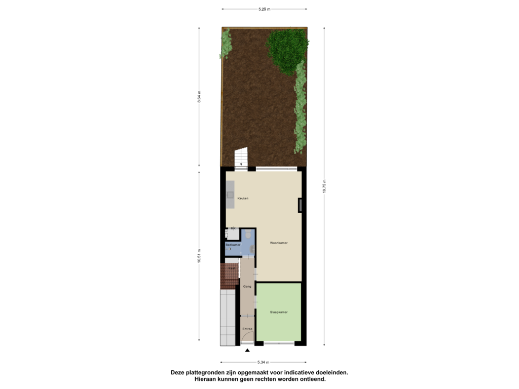 Bekijk plattegrond van Begane Grond-Tuin van Voltastraat 29-B