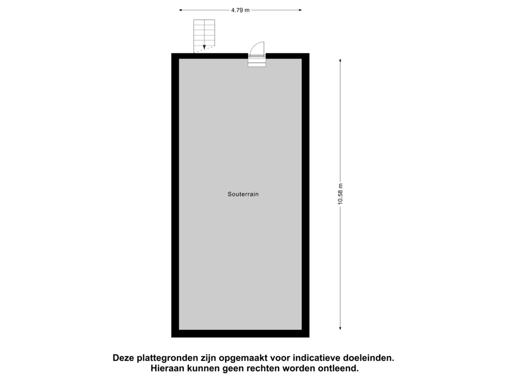 Bekijk plattegrond van Souterrain van Voltastraat 29-B