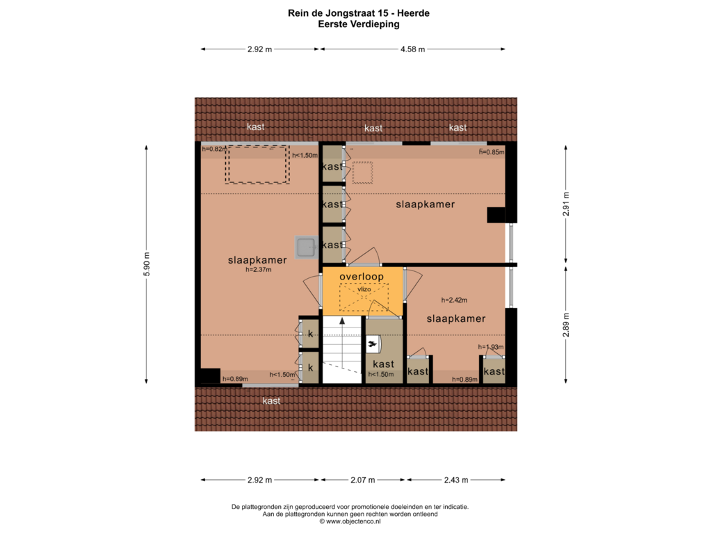 Bekijk plattegrond van EERSTE VERDIEPING van Rein de Jongstraat 15