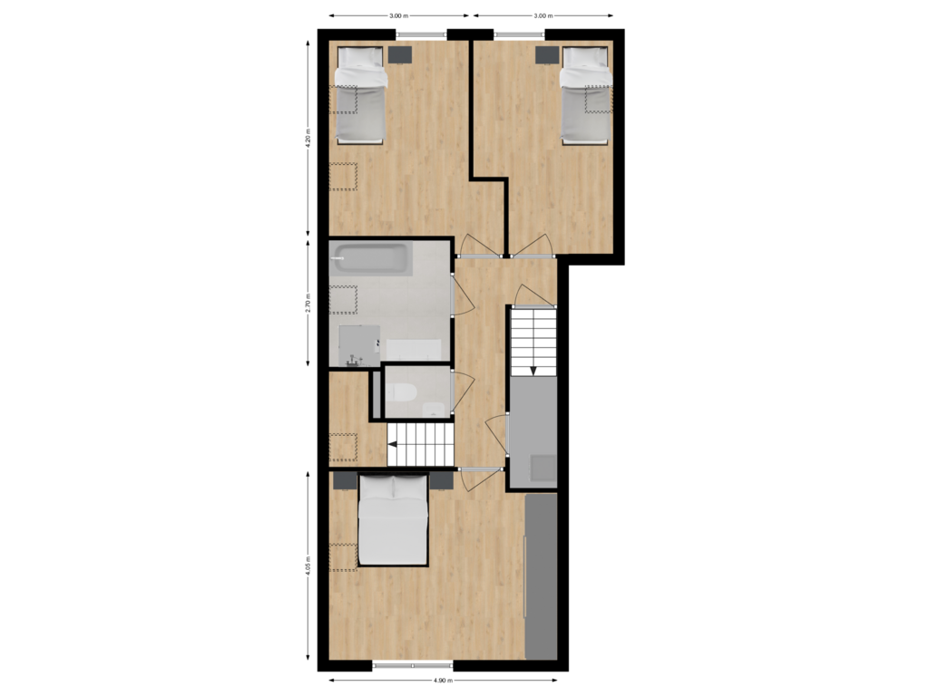 Bekijk plattegrond van 1e Verdieping van Abbekesdoel 7-D