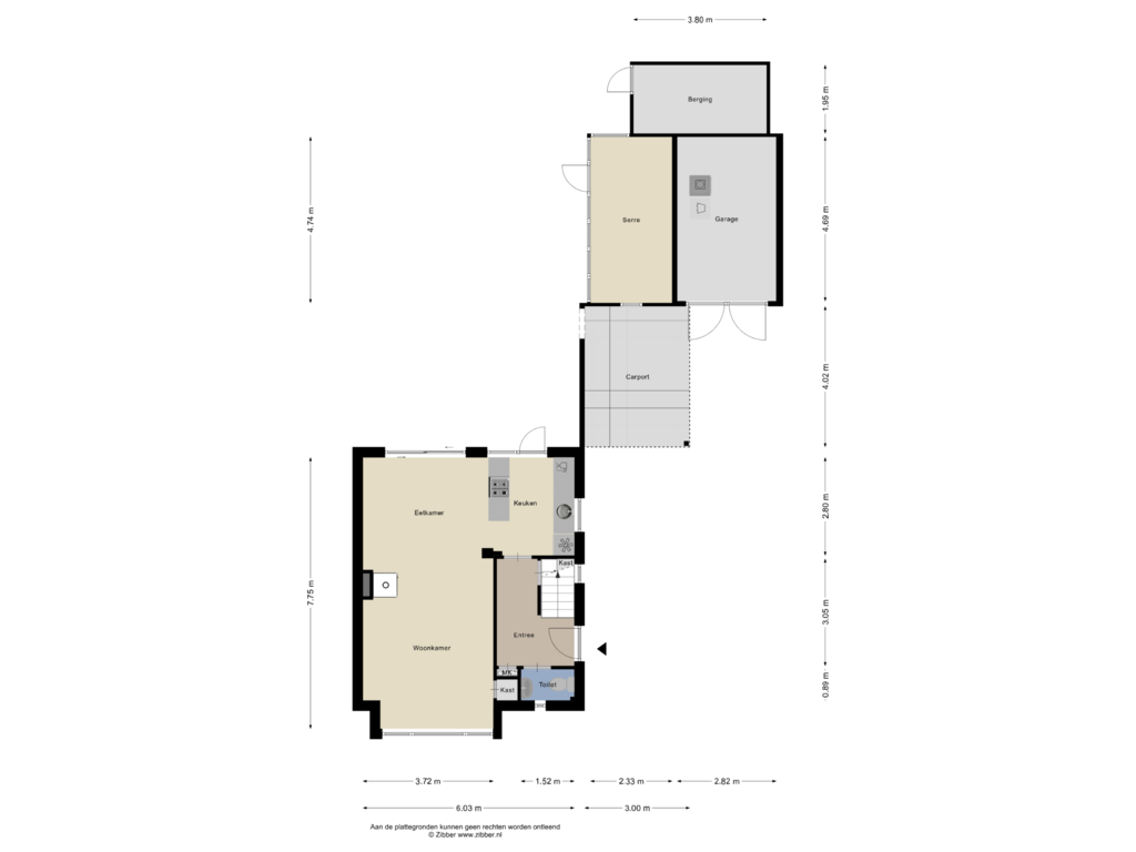 Bekijk plattegrond van Begane Grond van Veenweg 29-B