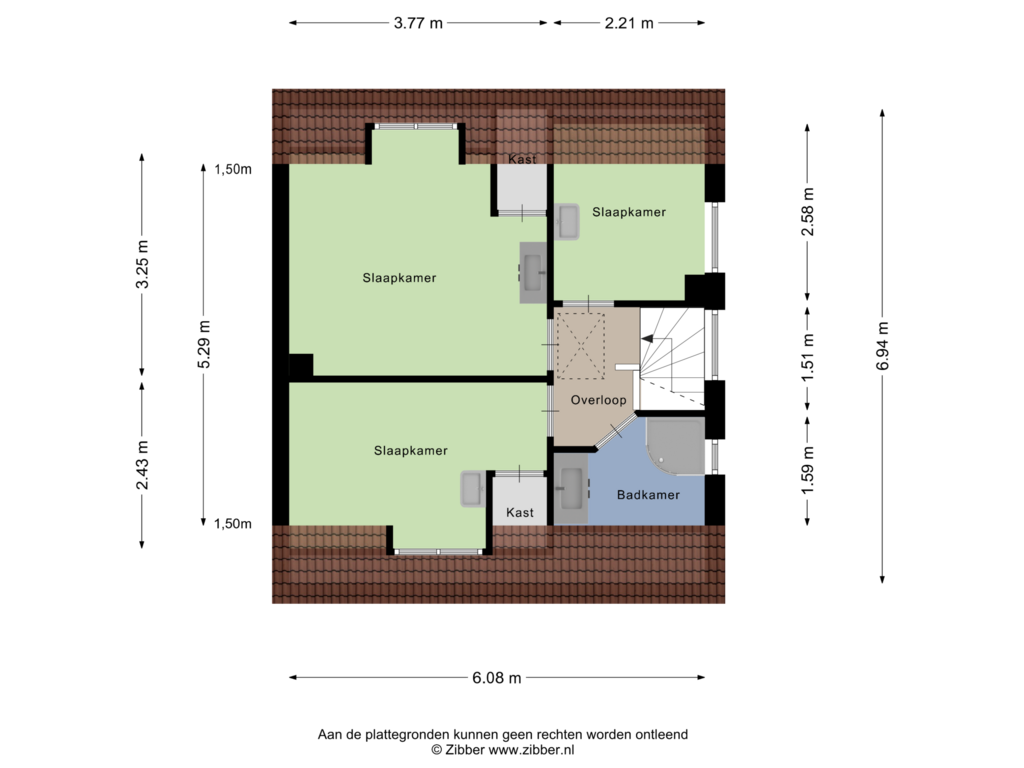 Bekijk plattegrond van Eerste Verdieping van Veenweg 29-B