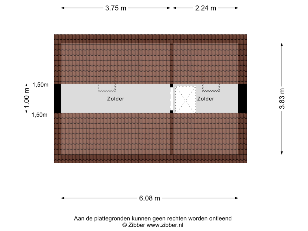 Bekijk plattegrond van Zolder van Veenweg 29-B