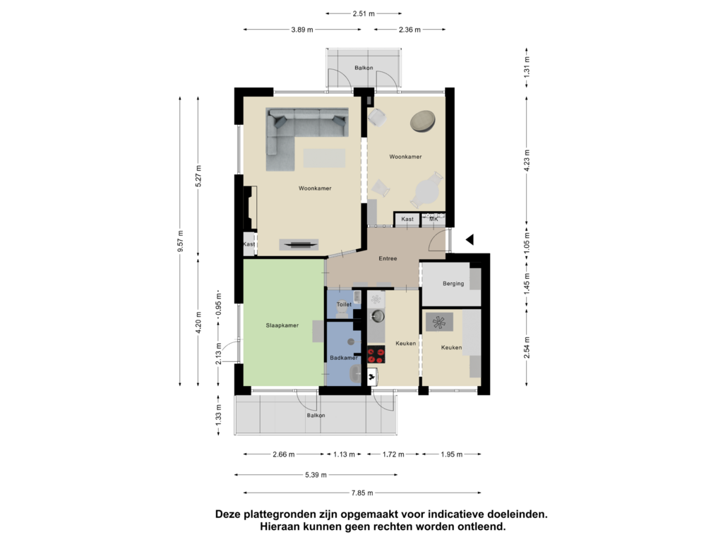 View floorplan of Appartement of Krabbendijkestraat 3