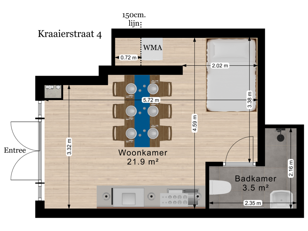 View floorplan of Begane Grond of Kraaierstraat 4