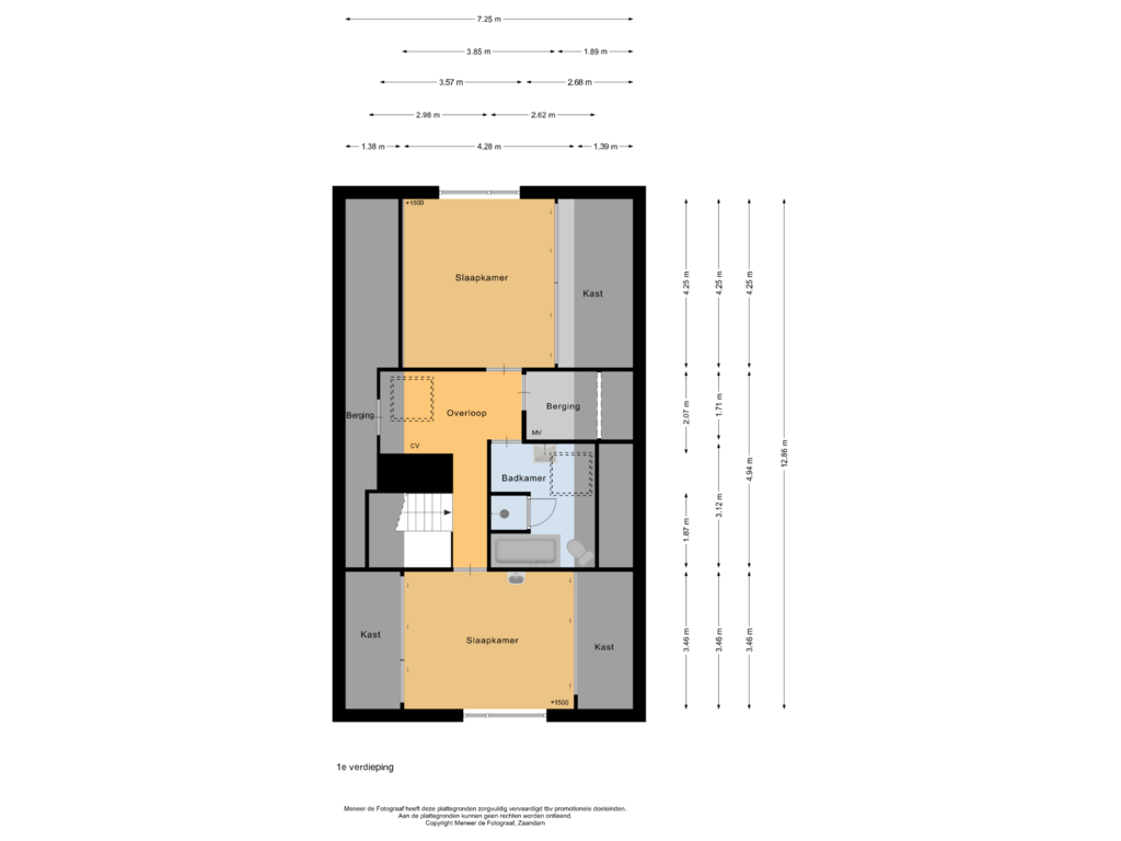 View floorplan of 1e verdieping of Elbe 41