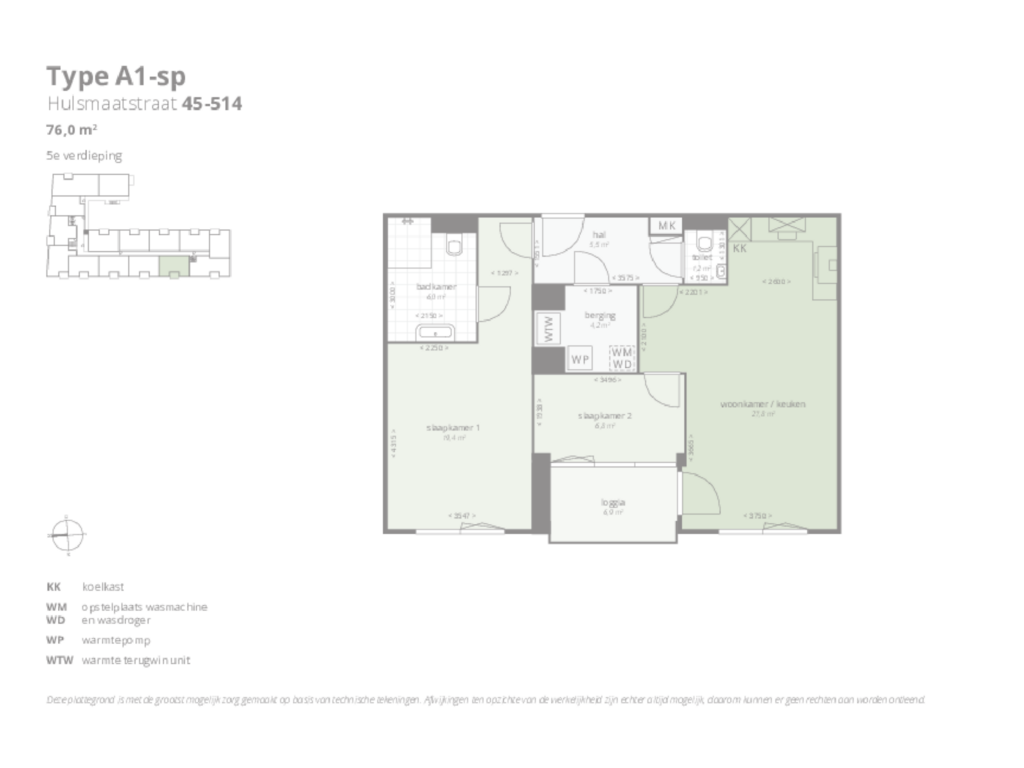 Bekijk plattegrond van First floor van Hulsmaatstraat 45-514