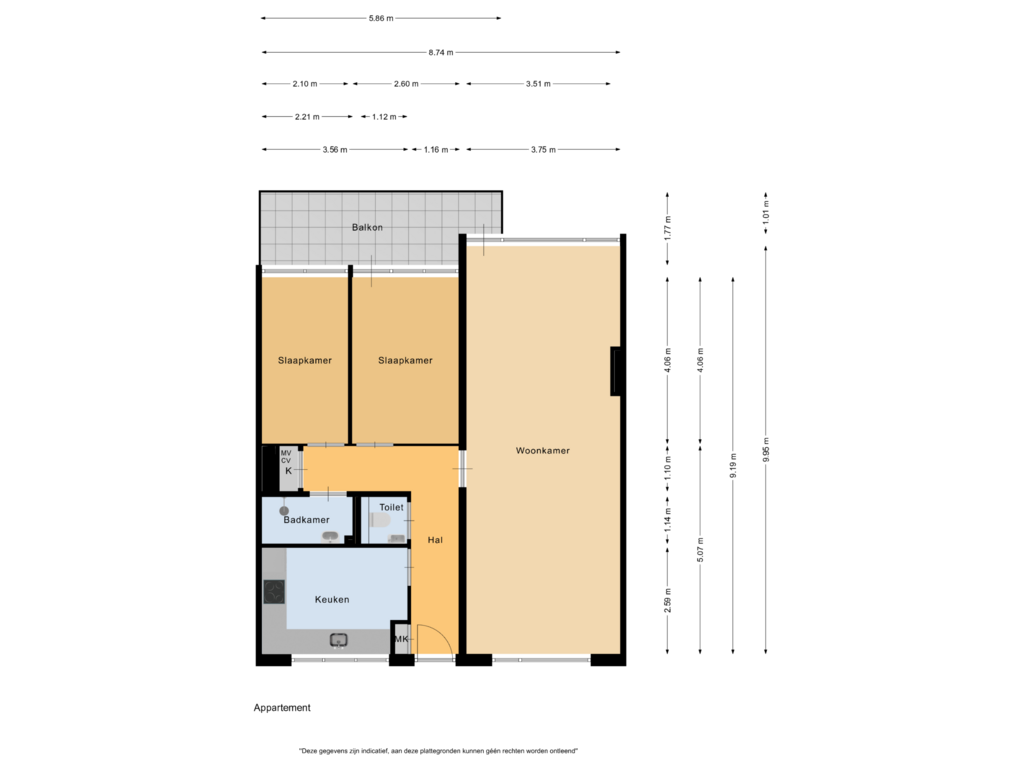 View floorplan of Appartement of Laan van Blois 63