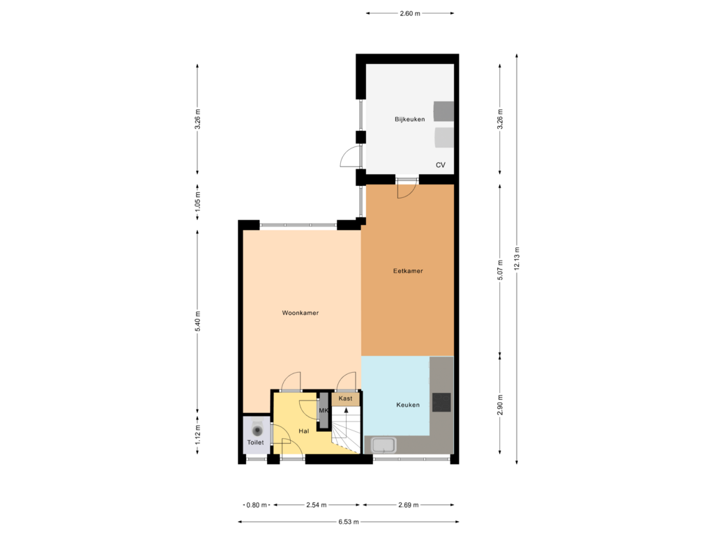 Bekijk plattegrond van Begane Grond van Weegbree 4