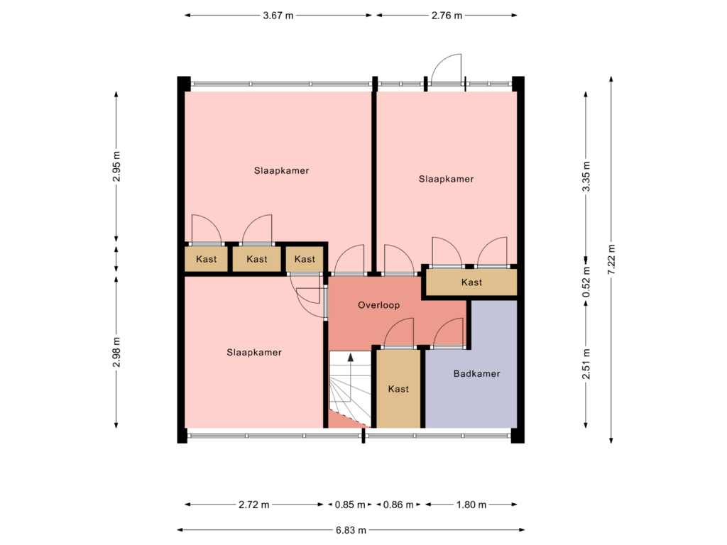 Bekijk plattegrond van 1e Verdieping van Weegbree 4