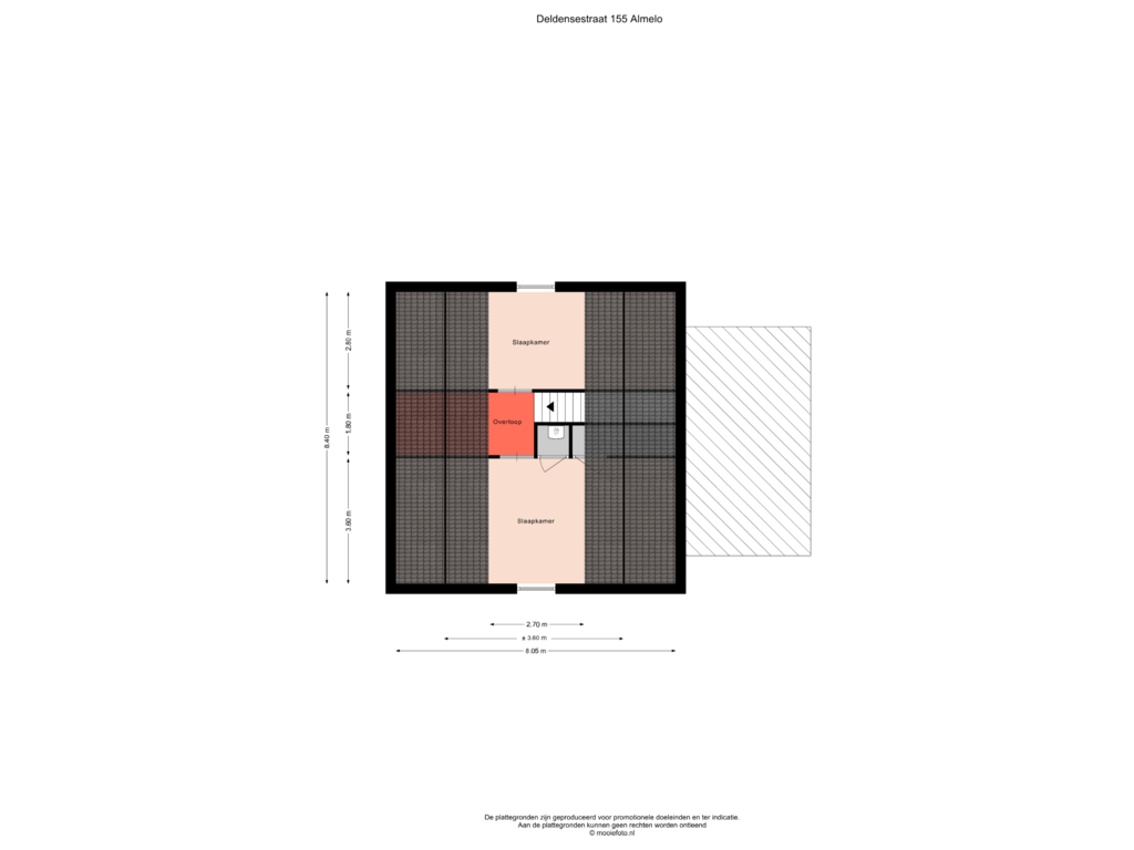 Bekijk plattegrond van Verdieping van Deldensestraat 155