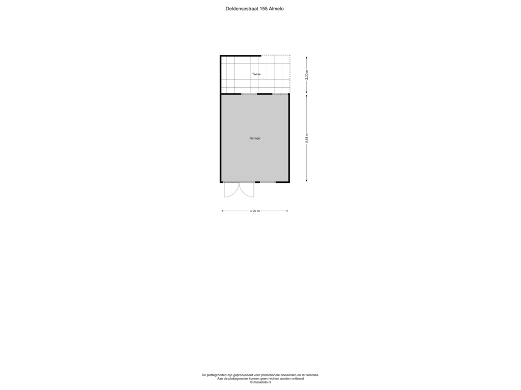 Bekijk plattegrond van Garage van Deldensestraat 155