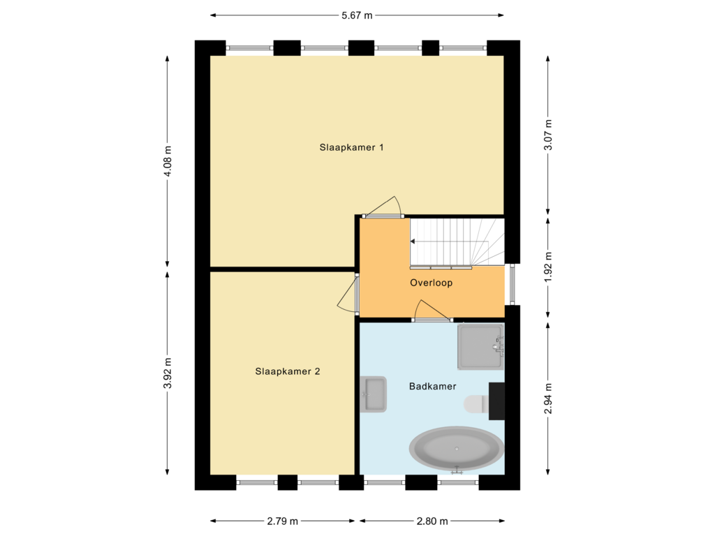 Bekijk plattegrond van Eerste Verdieping van Hooiakker 2