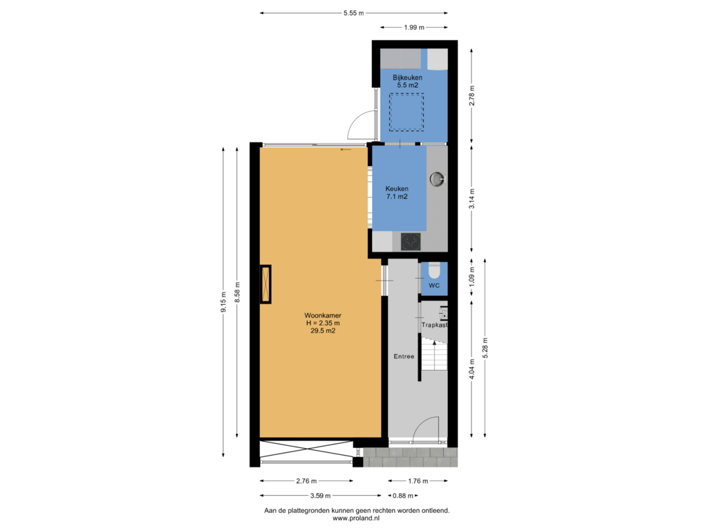 View floorplan of Begane Grond of Prinsessenweg 77