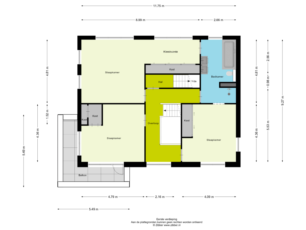 View floorplan of Eerste verdieping of de Weem 15